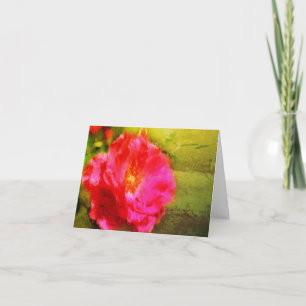 Cartão De Agradecimento Placa de Nota de Vazio de Arte Floral Rosa Rosa Ro