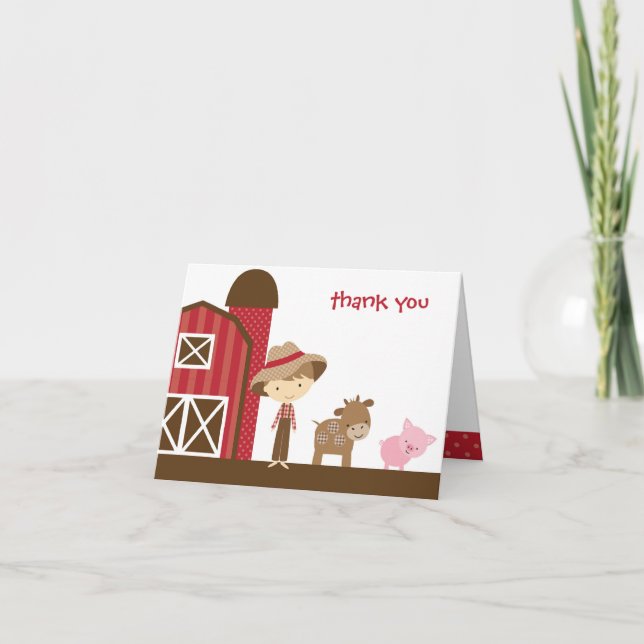 Cartão De Agradecimento Placa de Nota do fazenda (Frente)