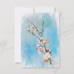 Cartão De Agradecimento Placa de Nota do Flor de Pêssego de Aquarela