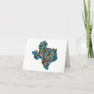 Cartão De Agradecimento Placa de Nota do Texas e Flores Nativas