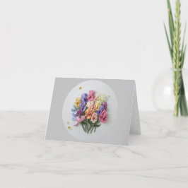 Cartão De Agradecimento Placa de Nota Floral Elegante do vazio Ervilhas Do