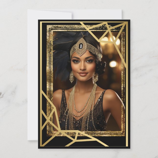 Cartão De Agradecimento Placa de Nota Forfetária do Roaring Twties (Frente)