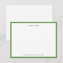 Cartão De Agradecimento Placa de Nota Formal Simples Verde e Marinho