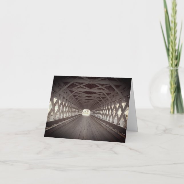 Cartão De Agradecimento Placa de Nota Geométrica Interna da Ponte Coberta (Frente)