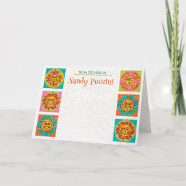 Cartão De Agradecimento Placa de Nota Moderna Sun Faces Vertical