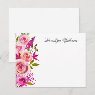 Cartão De Agradecimento Placa de Nota Personalizada Floral Botânica, Cor-d