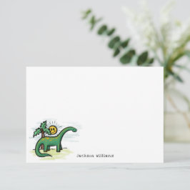 Cartão De Agradecimento Placa de Nota Personalizada para Crianças de Dinos
