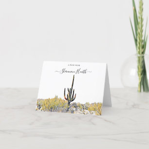 Cartão De Agradecimento Placa de Nota Personalizada Saguaro do Deserto de 