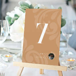 Cartão De Agradecimento Placa de número de tabela de fotos Ochre com mínim