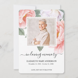 Cartão De Agradecimento Placa de Oração de Simpatia Funeral de Aquarela Bo