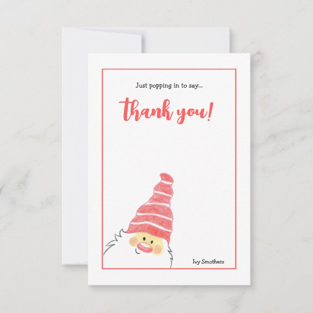 Cartão De Agradecimento Placa de Papais noeis desenhados à mão (Frente)