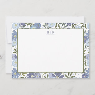 Cartão De Agradecimento Placa de Papel de carta Floral Monograma