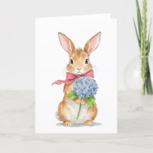 Placa de Páscoa de Aquarela de Hydrangea Bunny