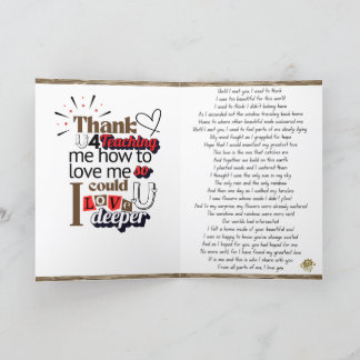 Cartão De Agradecimento Placa de Poesia de Conexão de Amor de Alma Dobrada