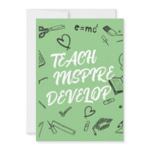 Placa de Professora do TEACH INSPIRE DEVELOP