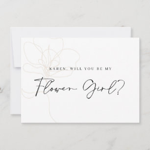 Cartão De Agradecimento Placa de Proposta de Moça de Flor de Rosa Ilustrad