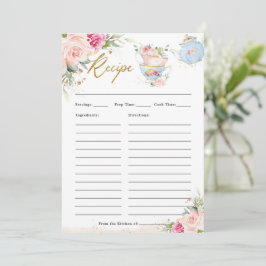 Cartão De Agradecimento Placa de Receita para Trazer Partido de Chá Alto F