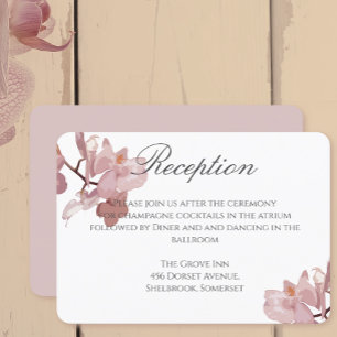 Cartão De Agradecimento Placa de Recepção de casamento Orquídea Rosa