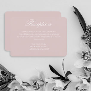 Cartão De Agradecimento Placa de Recepção de casamento Rosa Suave Elegante