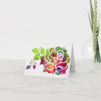 Cartão De Agradecimento Placa de recorte de rosa 4x5,6 pol.