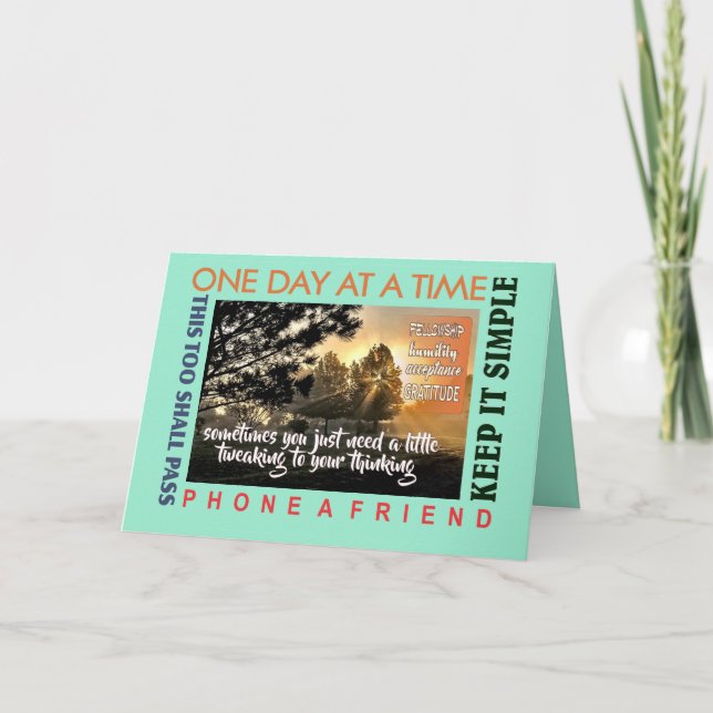 Cartão De Agradecimento Placa de saudação de ajuste de recuperação de 12 e (Frente)