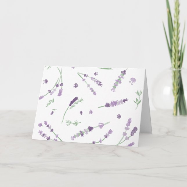 Cartão De Agradecimento Placa de saudação de lavanda (Frente)