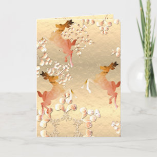 Cartão De Agradecimento Placa de Saudação de Reindeer de Férias de Neve