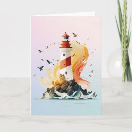 Cartão De Agradecimento Placa de saudação do farol do vazio