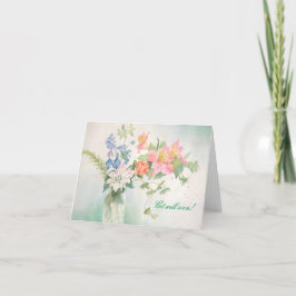 Cartão De Agradecimento Placa de Saudação Personalizada do Buquê Flor