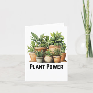 Cartão De Agradecimento Placa de saudações Botânicas do Plant Power
