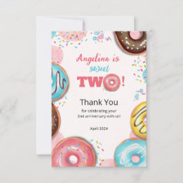 Cartão De Agradecimento Placa De segundo aniversário Flat Obrigado.