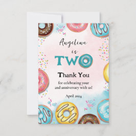 Cartão De Agradecimento Placa De segundo aniversário Flat Obrigado.