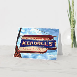 Cartão De Agradecimento Placa de Sinal de Cerveja de Vintage Dobrada