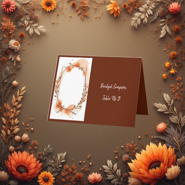 Cartão De Agradecimento Placa de Solteiro Convidado para Florais de outono (Criador carregado)