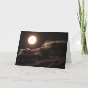 Cartão De Agradecimento Placa de Vazio 5x7 com lua e nuvens completas