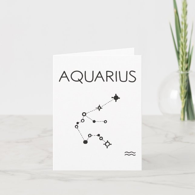 Cartão De Agradecimento Placa de vazio da constelação de zodiac AQUARIUS (Frente)