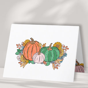 Cartão De Agradecimento Placa de Vazio de Parabéns de Menina Rosa Pumpkin