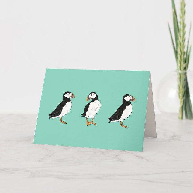 Cartão De Agradecimento Placa de Vazio de Puffin (Frente)