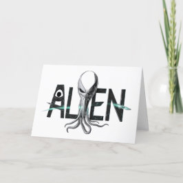 Cartão De Agradecimento Placa de Vazio de Texto da Alienígena Espacial