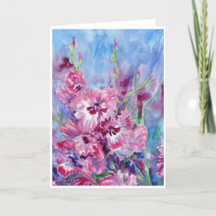 Cartão De Agradecimento Placa de Vazio "Gladioli Rosa"