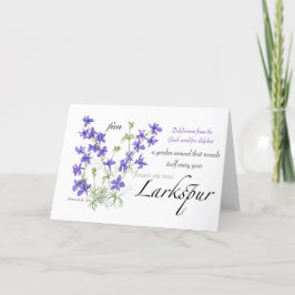 Cartão De Agradecimento Placa de Vazio Larkspur