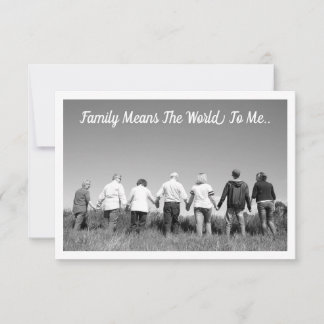 Cartão De Agradecimento Placa De Vazio Plana - Família Significa O Mundo P