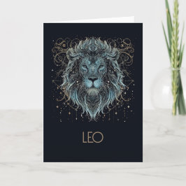 Cartão De Agradecimento Placa dobrada de Vazio de constelação Leo Zodiac