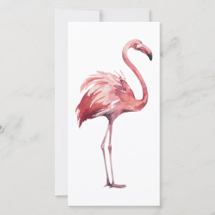 Cartão De Agradecimento Placa Flamingo Watercolor
