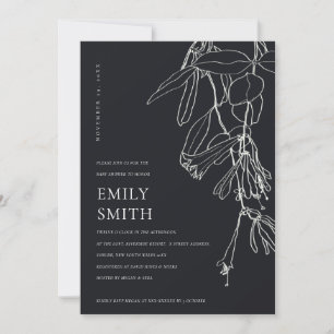 CARTÃO DE AGRADECIMENTO PLACA FLORAL DE CHÁ DE FRALDAS DE DESENHO DE LINH