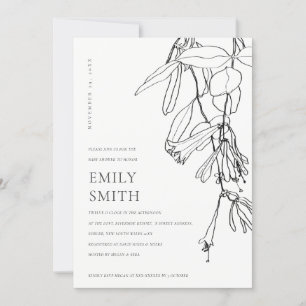 CARTÃO DE AGRADECIMENTO PLACA FLORAL DE CHÁ DE FRALDAS DE DESENHO DE LINHA