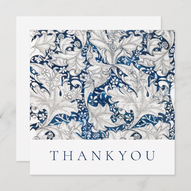 CARTÃO DE AGRADECIMENTO PLACA: OBRIGADO: WILLIAM MORRIS : WATERCOLOR (Frente/Verso)