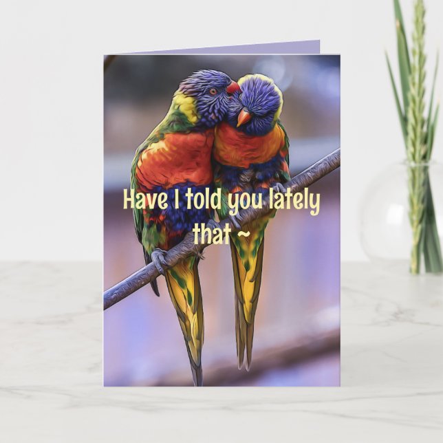 CARTÃO DE AGRADECIMENTO PLACA PARROT ANNIVERSARY/LOVE (Frente)