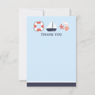 Cartão De Agradecimento Placa Plana de Obrigado Náutico