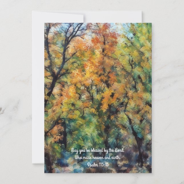 Cartão De Agradecimento Placa plana Versa de Bíblia de Fé das Árvores Verd (Frente)